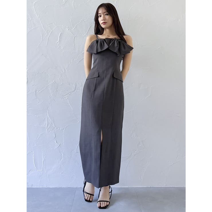 dazzlin リボンシャツベアライクワンピース グレー S リボンシャツベアライクワンピース[品番：MKSW0061932]｜dazzlin