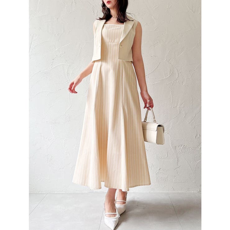 イエロー | クロップドジレセットアップ | dazzlin