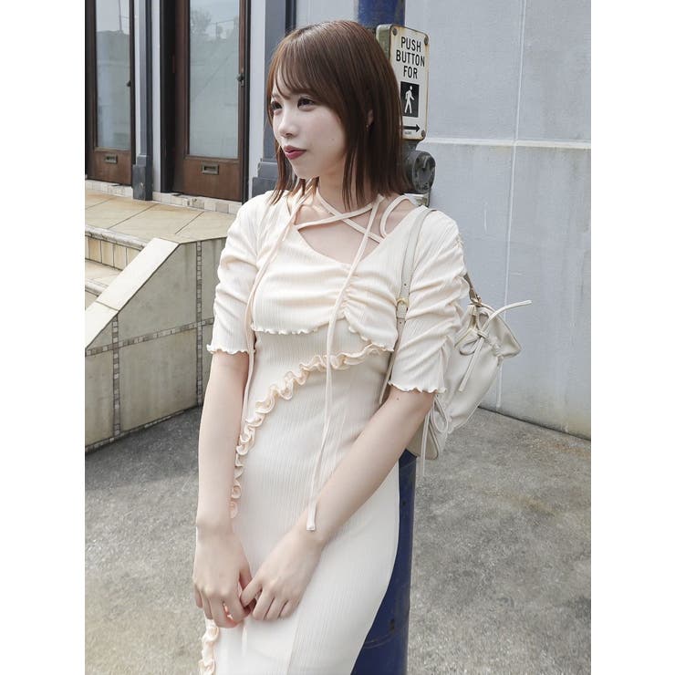 アシメレイヤードカットワンピース[品番：MKSW0064421]｜dazzlin