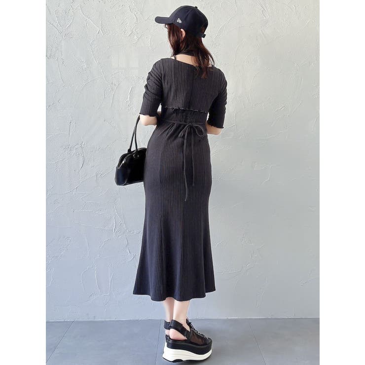 アシメレイヤードカットワンピース[品番：MKSW0064421]｜dazzlin