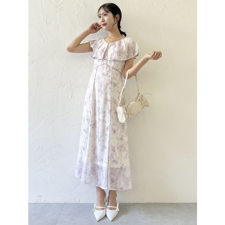   ★ フローラル レーストリム シャツワンピース dazzlin（ダズリン）の「ビックカラーレーストリムワンピース