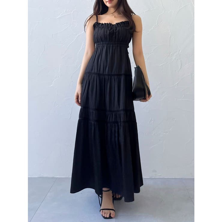 ブラック | サイドオープンコットンワンピース | dazzlin