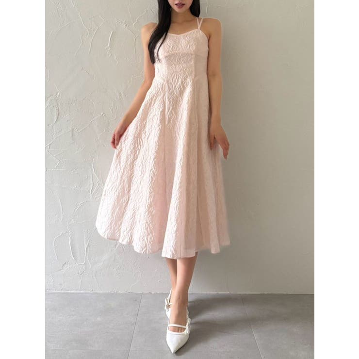 ピンク | バックリボンジャカードキャミワンピース | dazzlin