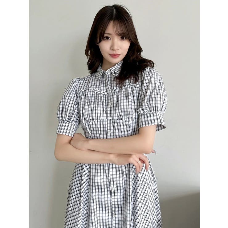 dazzlin POLO コルセットスウィッチングシャツワンピース セール】【POLOBCSコラボ】コルセットスウィッチングシャツ