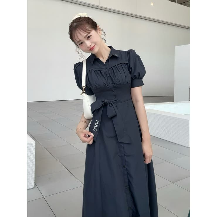 【POLO BCSコラボ/再生産】コルセットスウィッチングシャツワンピース | dazzlin | 詳細画像8