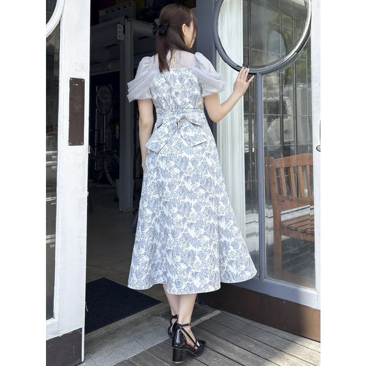 シアーベールジャガードワンピース[品番：MKSW0063399]｜dazzlin