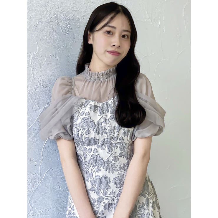 dazzlin ドレス シアーベールジャガードワンピース : ZOZOTOWN