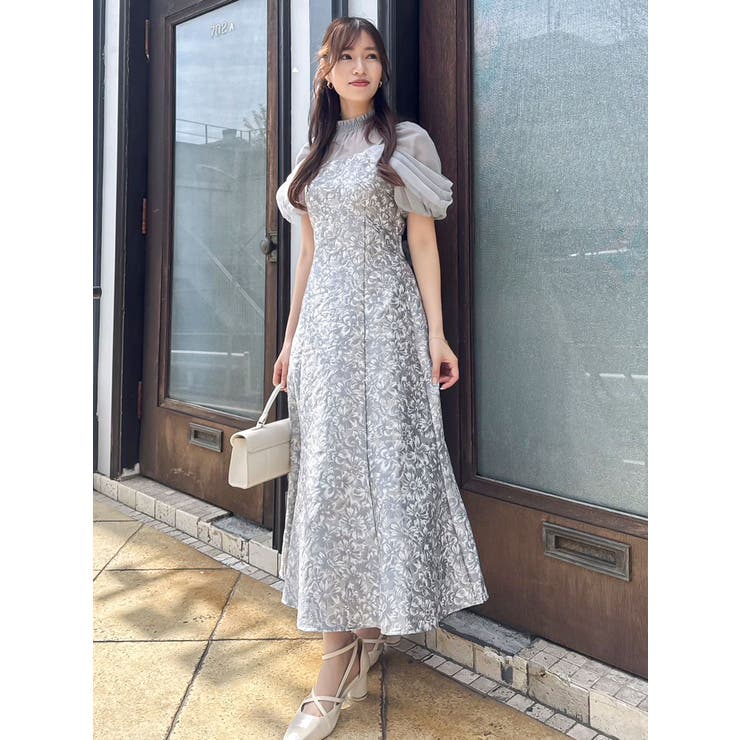 シアーベールジャガードワンピース[品番：MKSW0063399]｜dazzlin