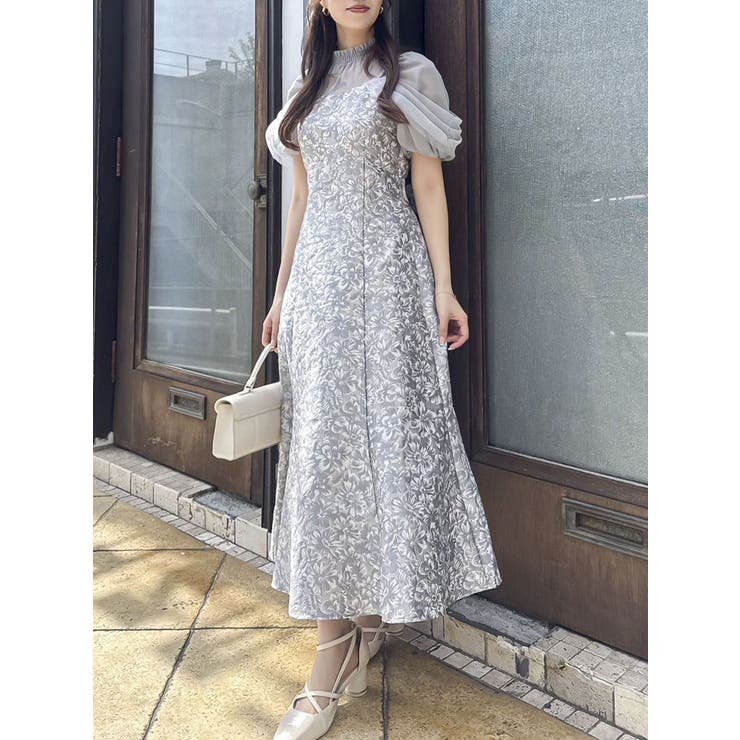 シアーベールジャガードワンピース[品番：MKSW0063399]｜dazzlin