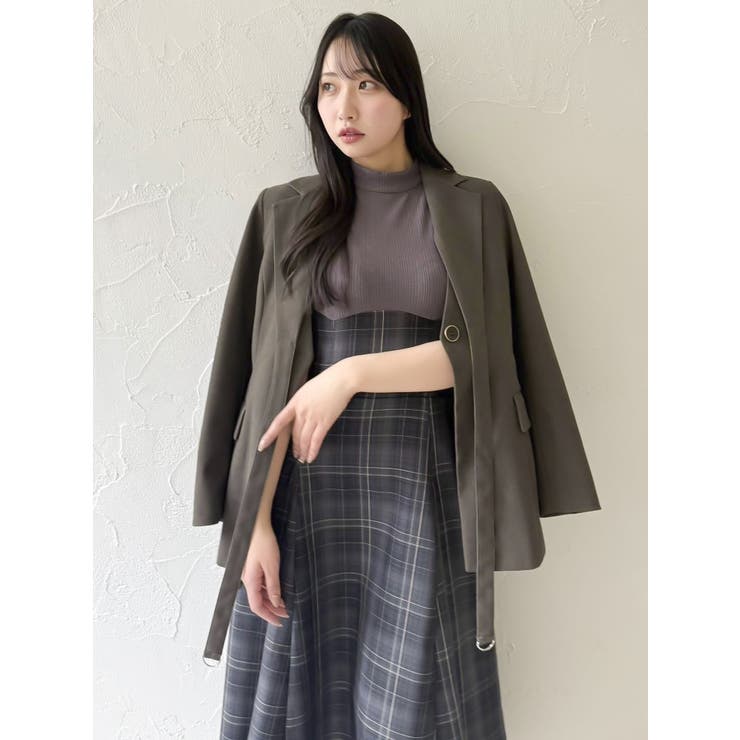 復刻】チェックノースリーブコルセットワンピース[品番