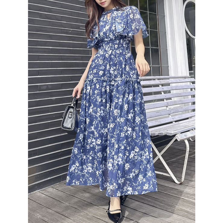 復刻】Watercolorflowerワンピース[品番：MKSW0064228]｜dazzlin