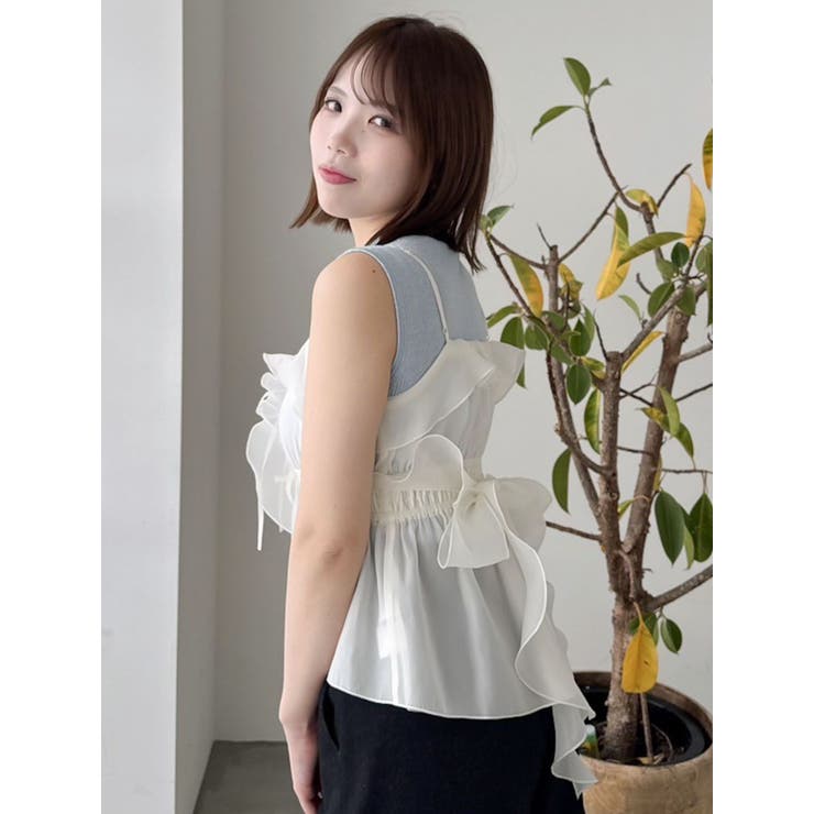 2WAYフルイドペプラムビスチェ | dazzlin | 詳細画像9 