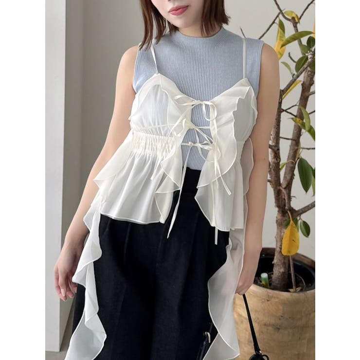 アイボリー | 2WAYフルイドペプラムビスチェ | dazzlin