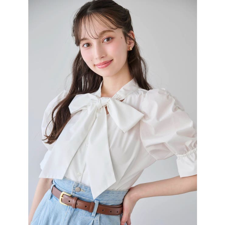 ペプラムタックボウタイブラウス | dazzlin | 詳細画像10 