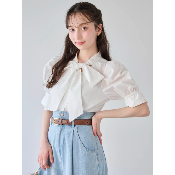 ペプラムタックボウタイブラウス | dazzlin | 詳細画像11 