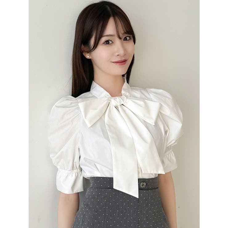 ペプラムタックボウタイブラウス | dazzlin | 詳細画像13 