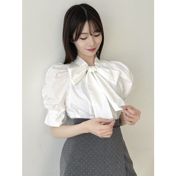 ペプラムタックボウタイブラウス | dazzlin | 詳細画像14 