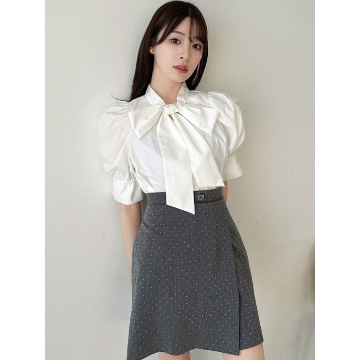 ペプラムタックボウタイブラウス | dazzlin | 詳細画像15 