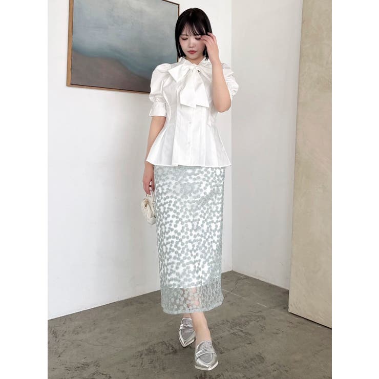 ペプラムタックボウタイブラウス | dazzlin | 詳細画像2 