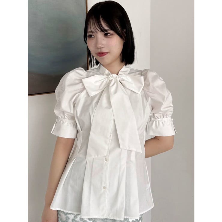 ペプラムタックボウタイブラウス | dazzlin | 詳細画像23 