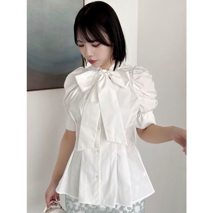 ペプラムタックボウタイブラウス | dazzlin | 詳細画像24 