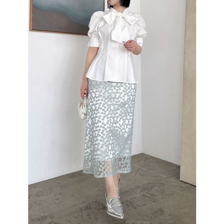 ペプラムタックボウタイブラウス | dazzlin | 詳細画像3 