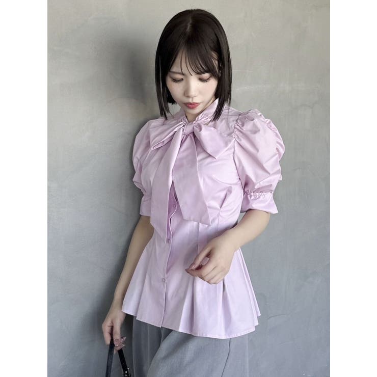 ペプラムタックボウタイブラウス | dazzlin | 詳細画像31 