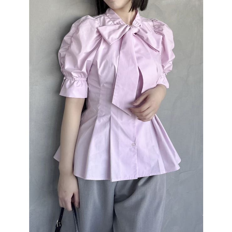 ペプラムタックボウタイブラウス | dazzlin | 詳細画像32 