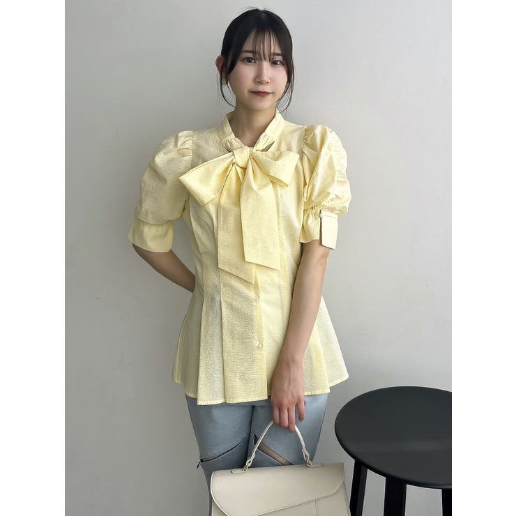 ペプラムタックボウタイブラウス | dazzlin | 詳細画像41 