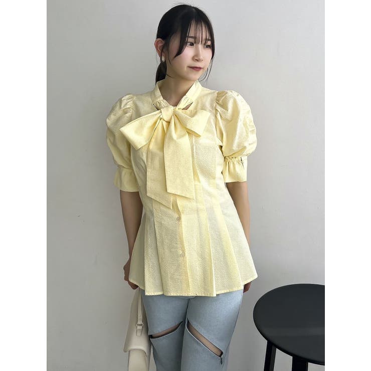 ペプラムタックボウタイブラウス | dazzlin | 詳細画像42 