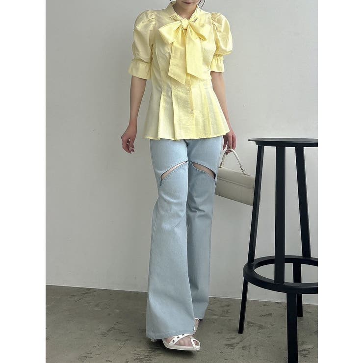 ペプラムタックボウタイブラウス | dazzlin | 詳細画像45 