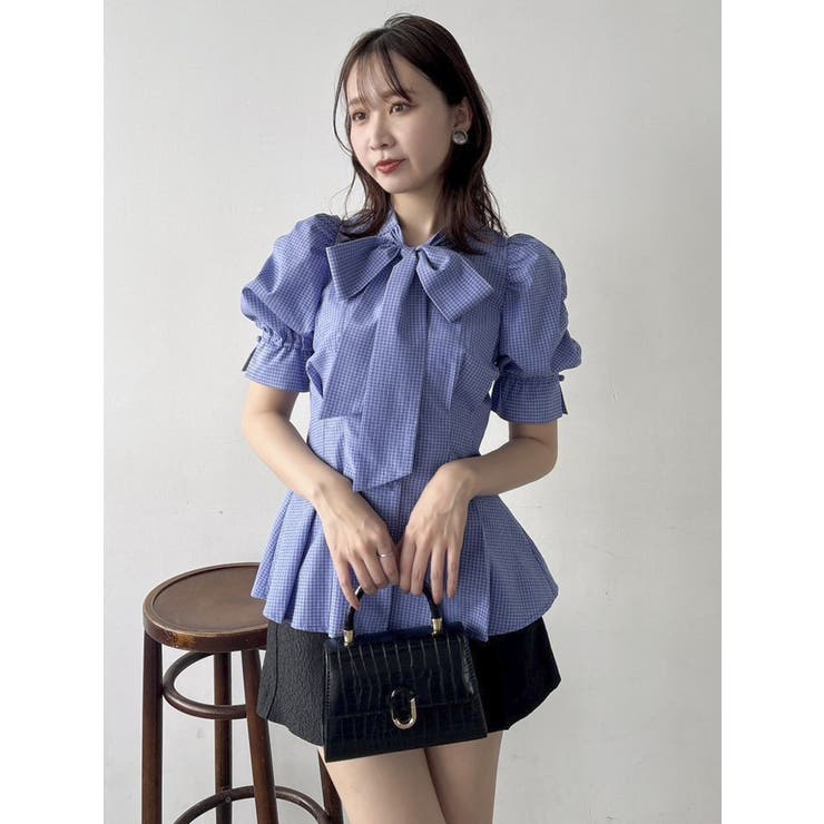 ペプラムタックボウタイブラウス | dazzlin | 詳細画像47 