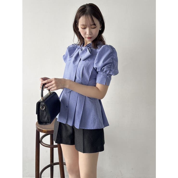 ペプラムタックボウタイブラウス | dazzlin | 詳細画像48 