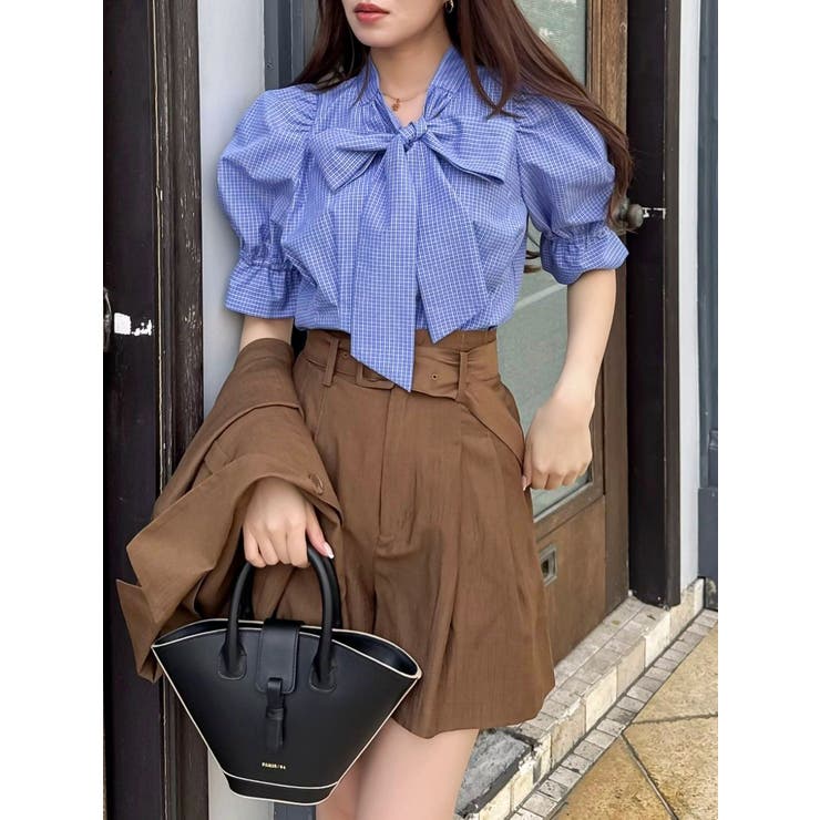 ペプラムタックボウタイブラウス | dazzlin | 詳細画像7 