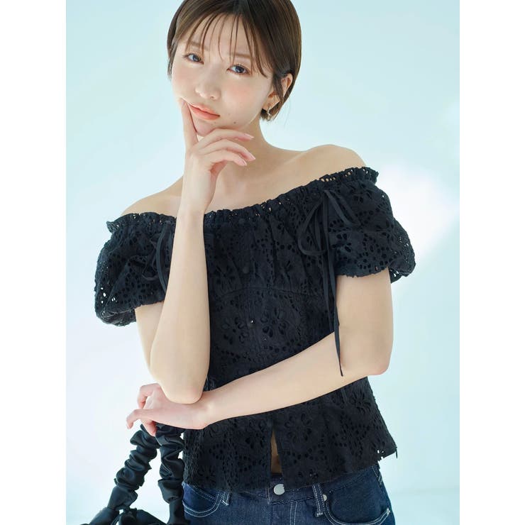 2WAYバルーンスリーブコットンレースブラウス | dazzlin | 詳細画像3 