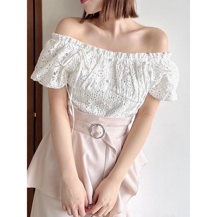 2WAYバルーンスリーブコットンレースブラウス | dazzlin | 詳細画像8 