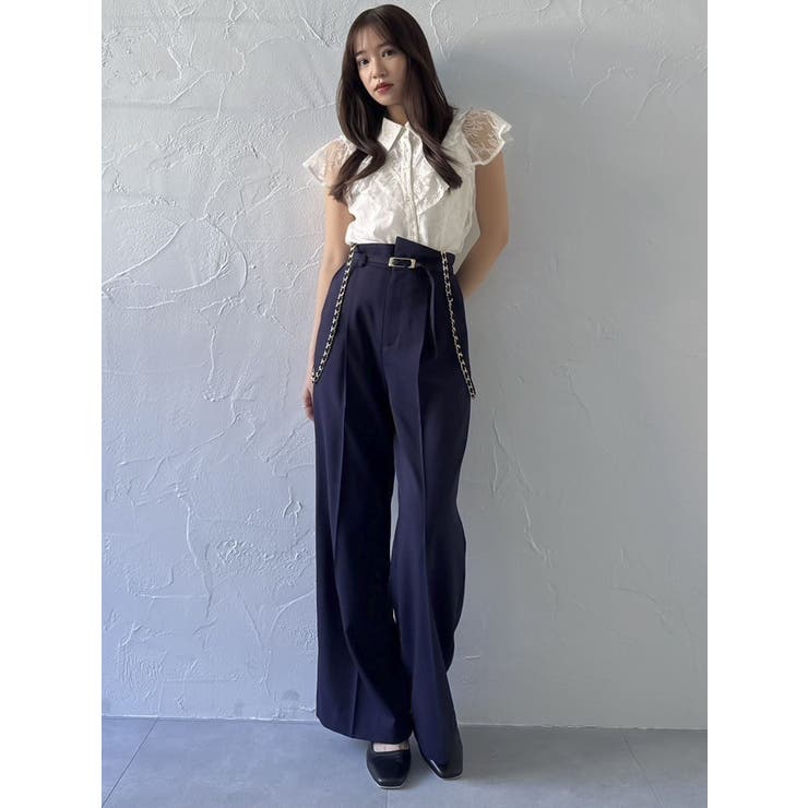 ハイウエストチェーンサス付パンツ | dazzlin | 詳細画像3 