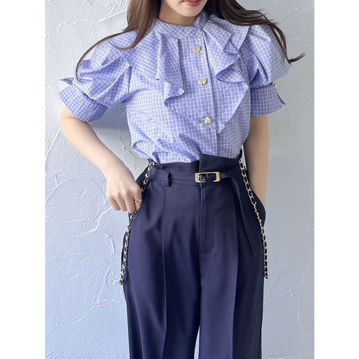 ハイウエストチェーンサス付パンツ | dazzlin | 詳細画像8 