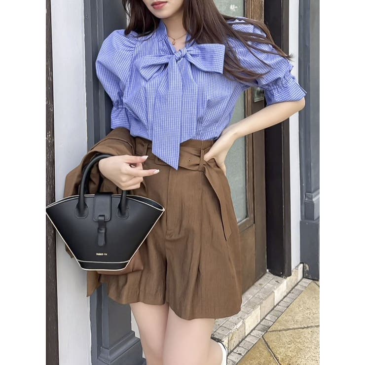 【セットアップ対応】ハイウエストタックショートパンツ | dazzlin | 詳細画像4 