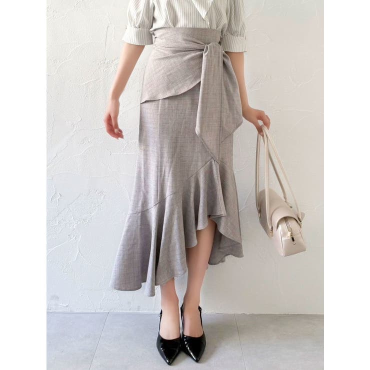 グレー | ラップマーメイドラインスカート | dazzlin