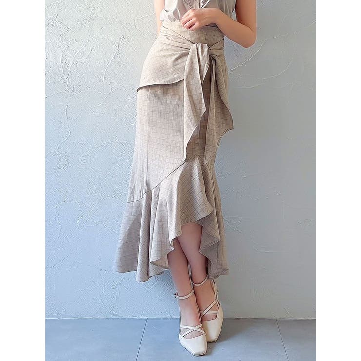 ベージュ | ラップマーメイドラインスカート | dazzlin