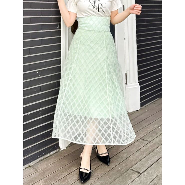 グリーン | チェックチュールコルセットスカート | dazzlin