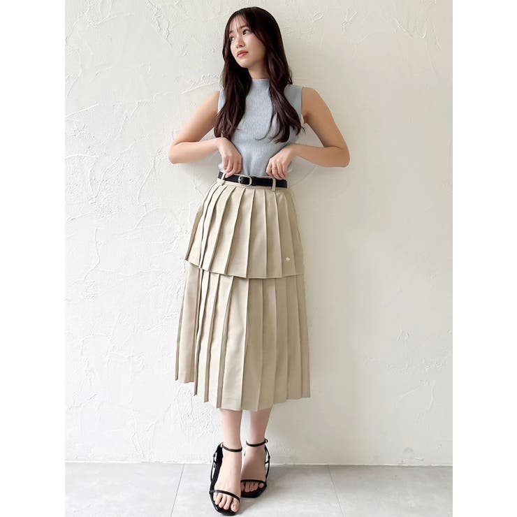 【POLO BCSコラボ/再生産】レイヤードプリーツミディスカート | dazzlin | 詳細画像10 