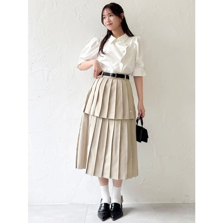 【POLO BCSコラボ/再生産】レイヤードプリーツミディスカート | dazzlin | 詳細画像12 