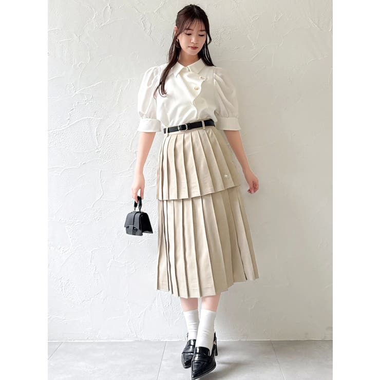 【POLO BCSコラボ/再生産】レイヤードプリーツミディスカート | dazzlin | 詳細画像13 