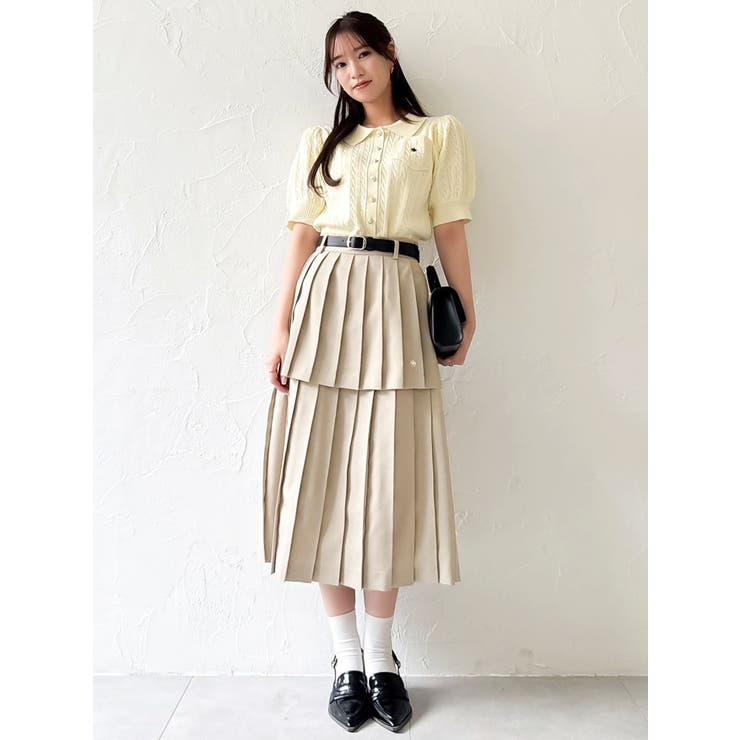 【POLO BCSコラボ/再生産】レイヤードプリーツミディスカート | dazzlin | 詳細画像14 