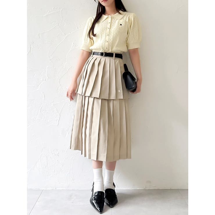 【POLO BCSコラボ/再生産】レイヤードプリーツミディスカート | dazzlin | 詳細画像16 