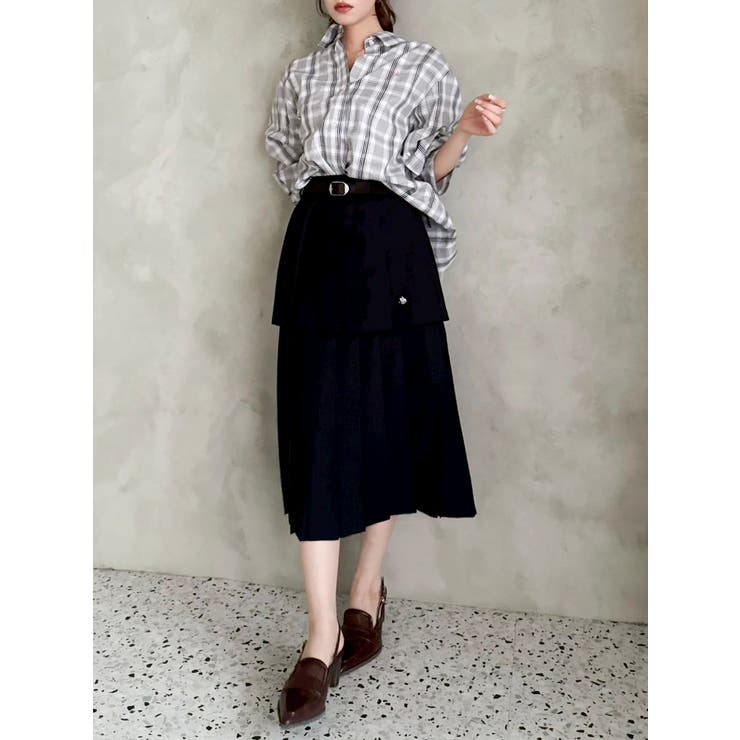 【POLO BCSコラボ/再生産】レイヤードプリーツミディスカート | dazzlin | 詳細画像25 