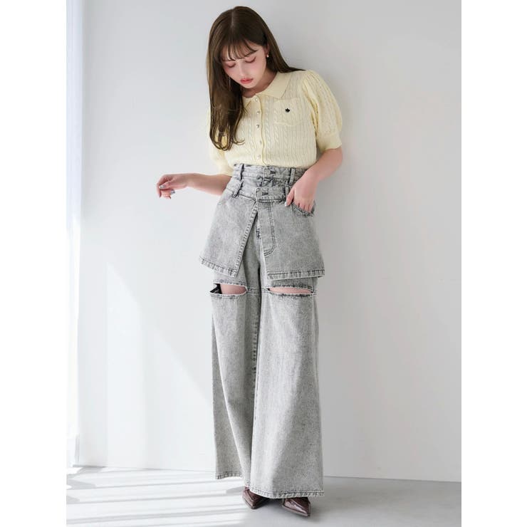 【POLO BCSコラボ/再生産】ポロカーデニットトップス | dazzlin | 詳細画像5 