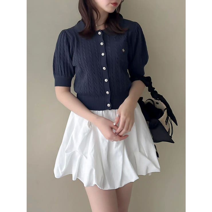 ネイビー | 【POLO BCSコラボ/再生産】ポロカーデニットトップス | dazzlin